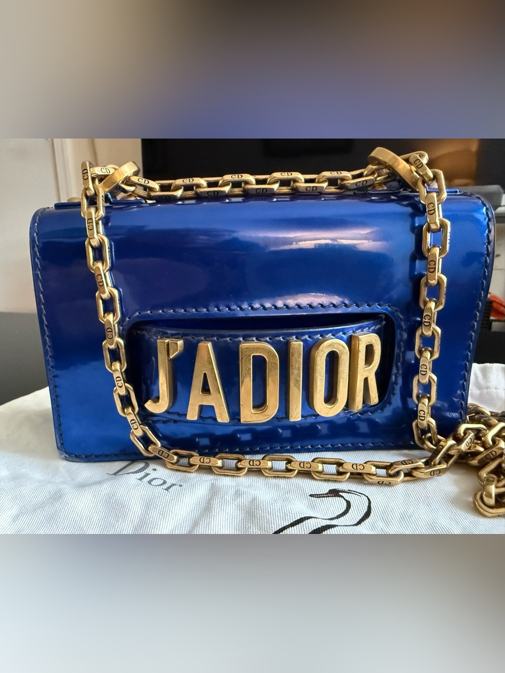 Dior J'Adior Patent mini chain Crossbody Bag